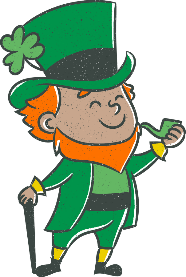 Retro St. Patrick’s Day Cartoon Leprechaun 